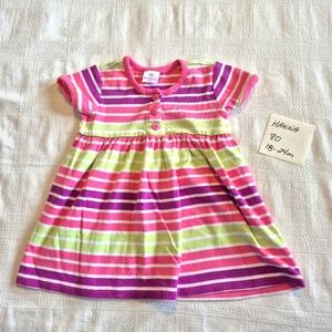 Hanna Andersson girls size 80 or 18-24 months striped play style dress EUC